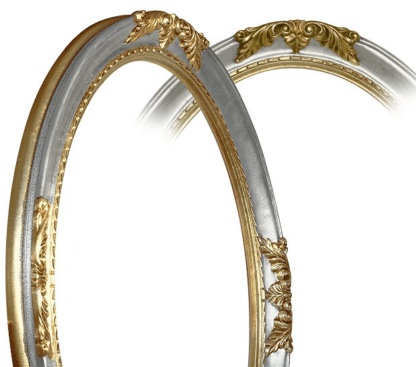 Ovaler Barockrahmen Silber Gold