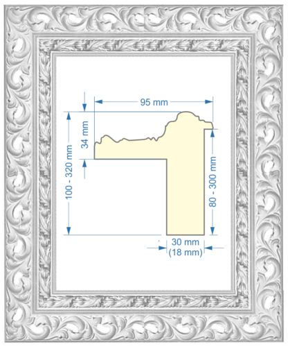 Tiefer Barockrahmen-968-KR-Weiss