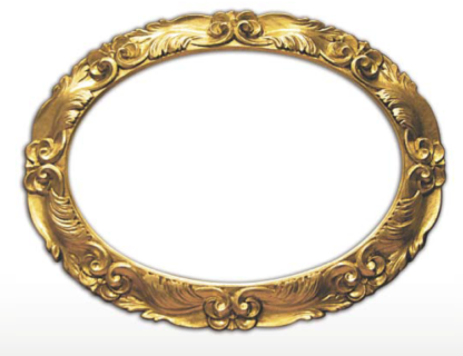 Ovaler goldener Ornamentrahmen