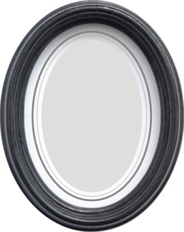 Ovalrahmen Kunststoff schwarz, 7 x 9 cm