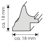 Ovalrahmen Kunststoff schwarz, Profil groß
