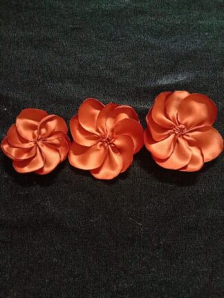 Handgemachte Satin Stoffblume - Terracotta (R11)